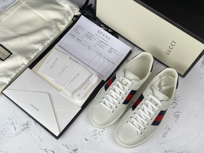 GUCC Ace Leather Sneaker 386750 02JR0 9072